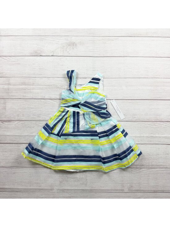 Tahari Other - Tahari Girl Striped Sleeveless Dress Blue White Yellow Green NWT 2T